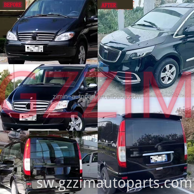 Mbele na nyuma bumper grille bodykit kwa Viano 2006-2015 zamani kwa sehemu mpya za kuboresha kwa mtindo wa Mei-bach